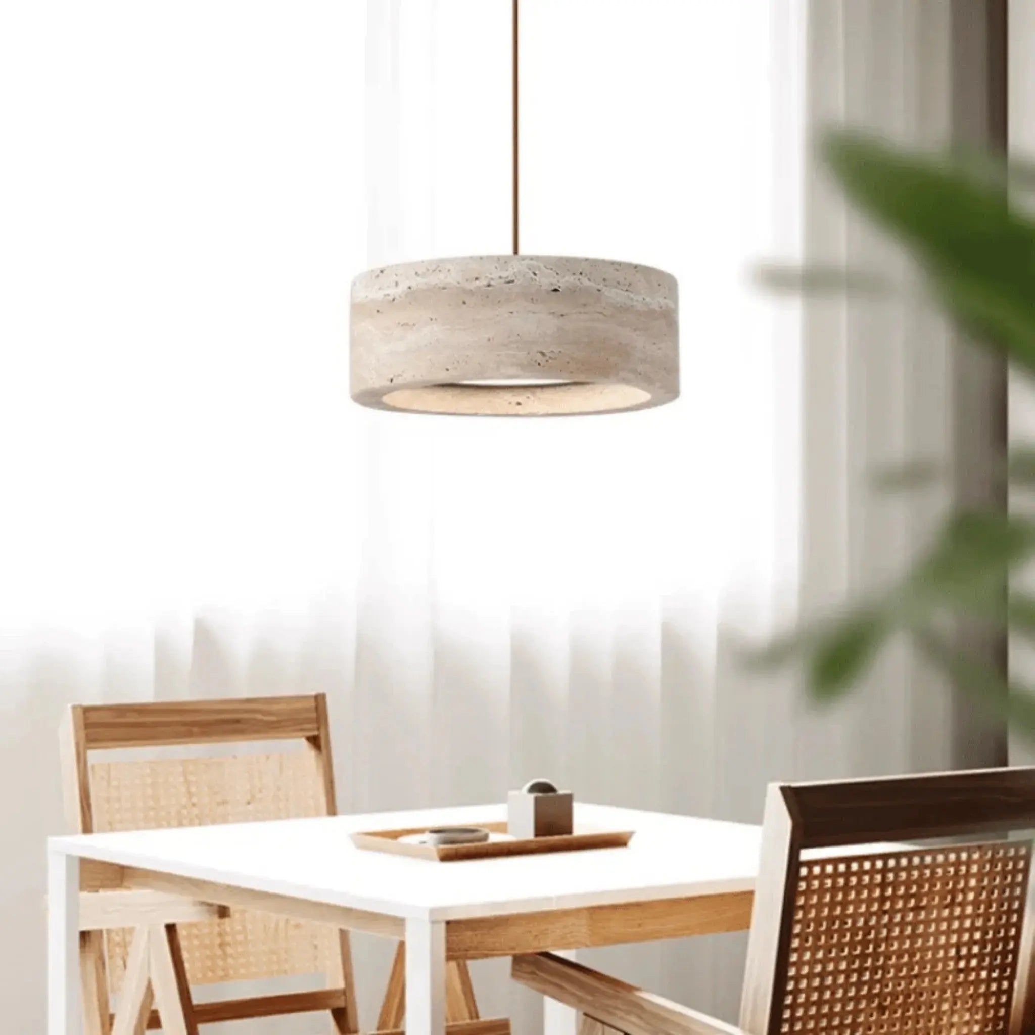Ithaca Travertine LED Pendant Light Baskoraa.com