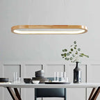 Veon Contemporary Oval Wooden Pendant Light Veon