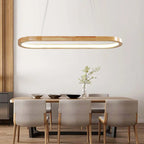 Veon Contemporary Oval Wooden Pendant Light Veon