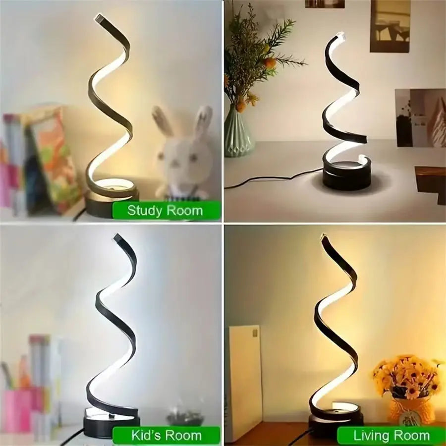 Modern USB Spiral LED Desk Lamp - Adjustable Flexible Lighting for Home Office & Study Michan Direct
