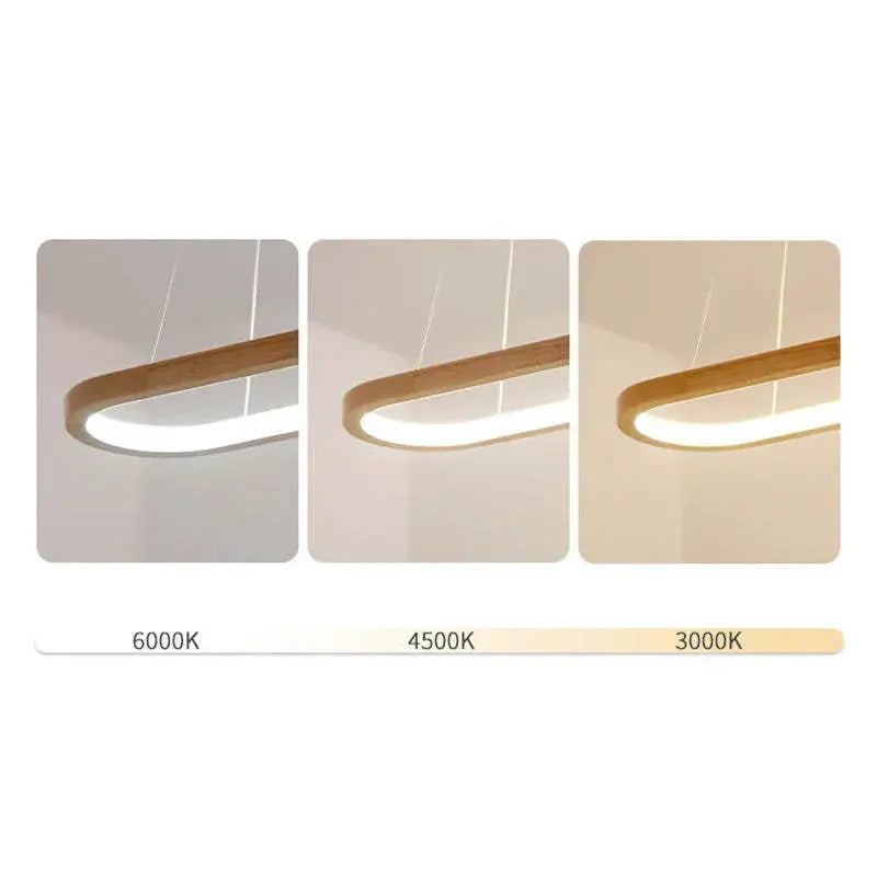 Veon Contemporary Oval Wooden Pendant Light Veon