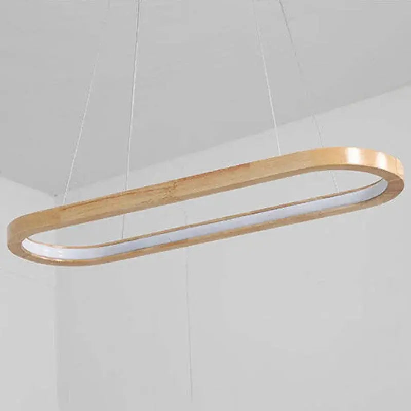 Veon Contemporary Oval Wooden Pendant Light Veon