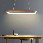 Veon Contemporary Oval Wooden Pendant Light Veon