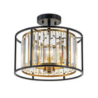 Qvistari Minimalist Crystal Semi Flush Ceiling Light LightFixturesUSA
