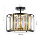 Qvistari Minimalist Crystal Semi Flush Ceiling Light LightFixturesUSA