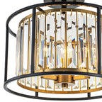 Qvistari Minimalist Crystal Semi Flush Ceiling Light LightFixturesUSA