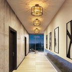 Qvistari Minimalist Crystal Semi Flush Ceiling Light LightFixturesUSA