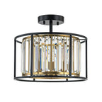 Qvistari Minimalist Crystal Semi Flush Ceiling Light LightFixturesUSA