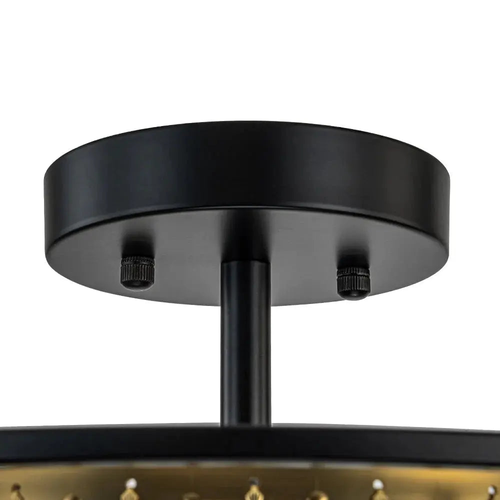Qvistari Minimalist Crystal Semi Flush Ceiling Light LightFixturesUSA
