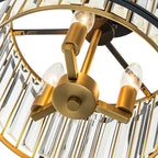 Qvistari Minimalist Crystal Semi Flush Ceiling Light LightFixturesUSA