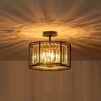 Qvistari Minimalist Crystal Semi Flush Ceiling Light LightFixturesUSA
