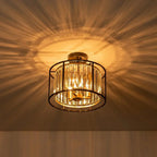Qvistari Minimalist Crystal Semi Flush Ceiling Light LightFixturesUSA