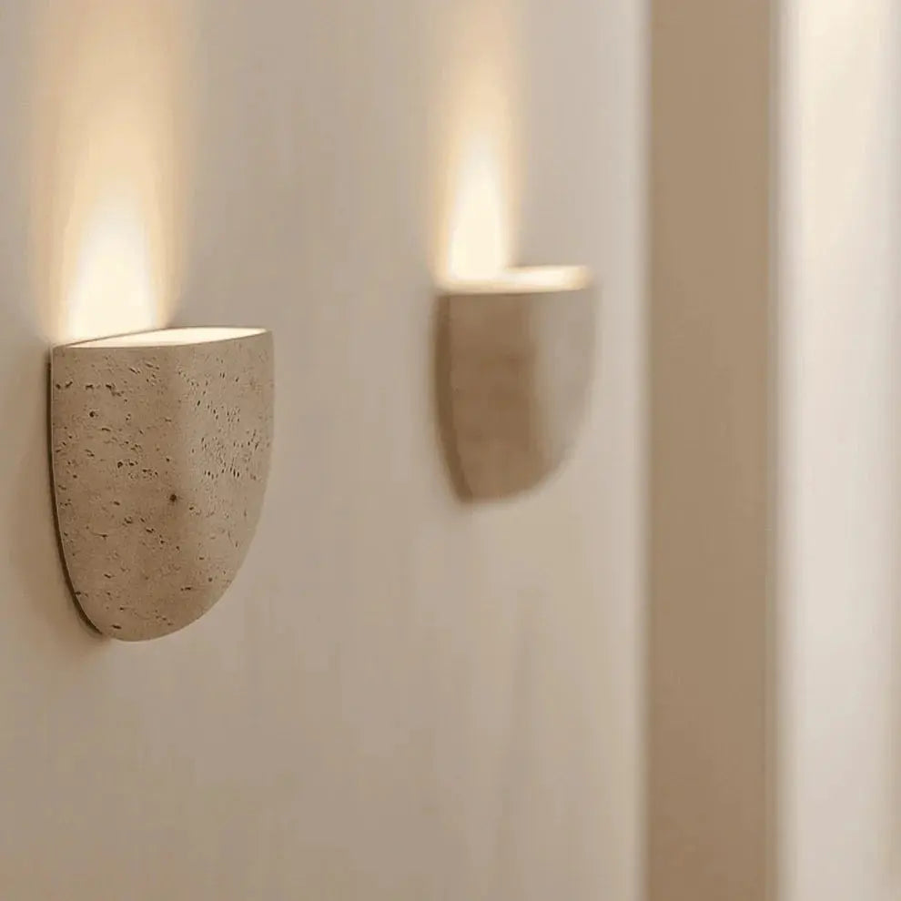 Minimalist Wabi-sabi Stone Wall Lamp TheOrivana