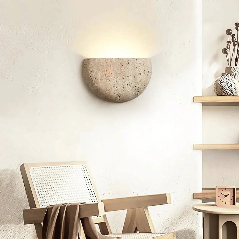 Minimalist Wabi-sabi Stone Wall Lamp TheOrivana