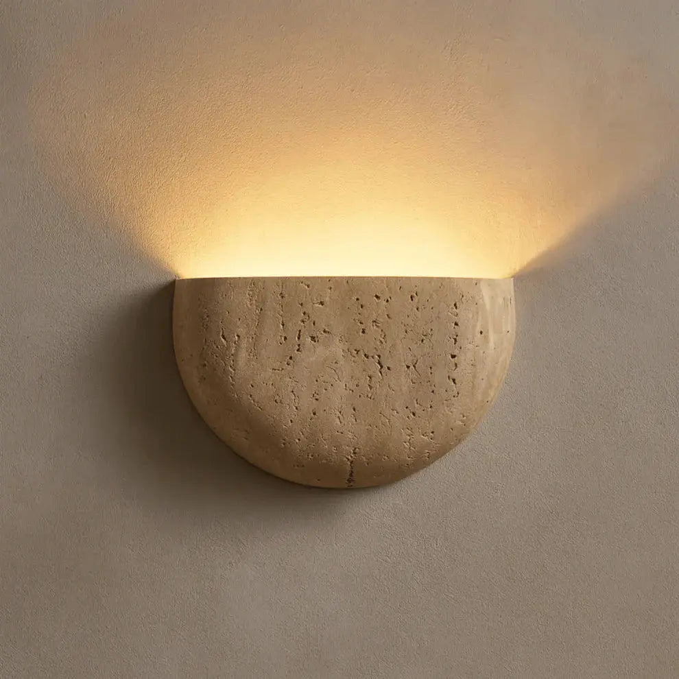 Minimalist Wabi-sabi Stone Wall Lamp TheOrivana
