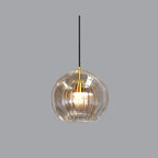 June Glass Globe Pendant Light Clear &Amber June