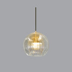 June Glass Globe Pendant Light Clear &Amber June